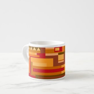 Earth tones abstract pattern espresso mug