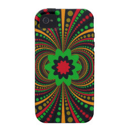 Earth Tones Funky Pattern Flowers Stripes Case-Mate iPhone 4 Cover