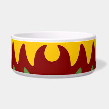 Earth Tones Saw Blade Teeth Ripple Waves Pet Water Bowls