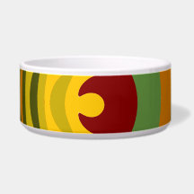Earth Tones Saw Blade Teeth Ripple Waves Dog Food Bowl