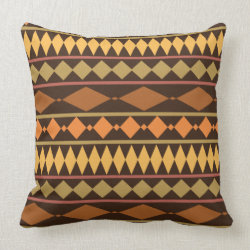Earth Tones Tribal Design Geometric Pattern Throw Pillow