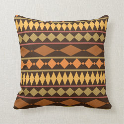 Earth Tones Tribal Design Geometric Pattern Throw Pillows