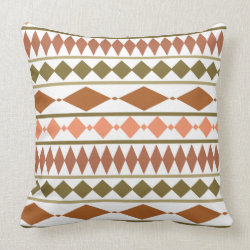 Earth Tones Tribal Geometric Pattern Pillows