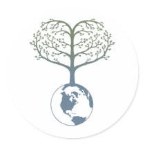 Earth Tree Heart Stickers