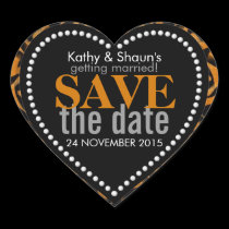 Earth Tribal Wedding Save the Date Heart Sticker stickers