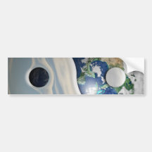 Earth Yin and Yang Symbol Bumper Stickers