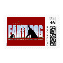 Earthdog color design postage