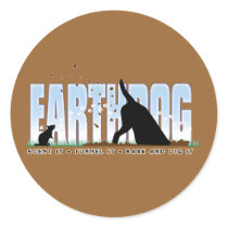 Earthdog color design round stickers