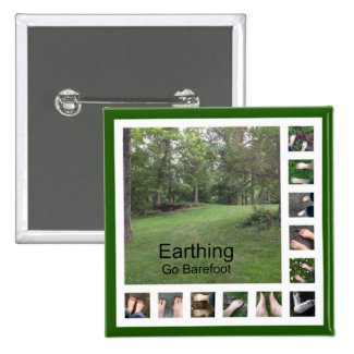Earthing, Go Barefoot Square Button