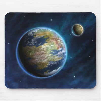 Earthlike Planet Mouse Pad by Volcanokitten