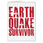 Earthquake Survivor - Red Greeting Cards