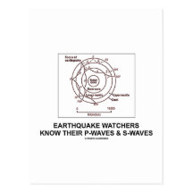 Earthquake Watchers Know Their P-Waves S-Waves Post Card