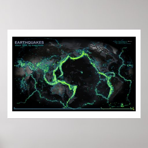 Earthquakes Since 1898 Print