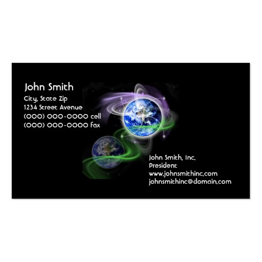 Earth's Ascension Business Cards (front side)
