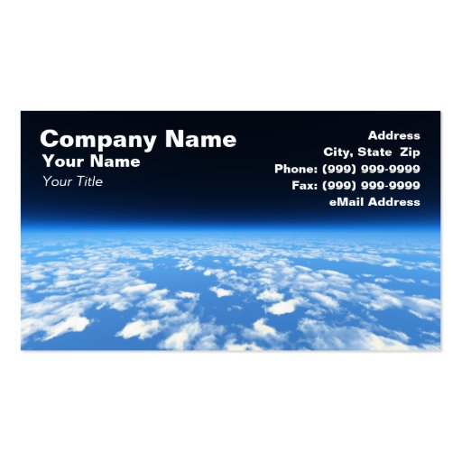 Earth's Atmosphere from Outer Space Business Card Template