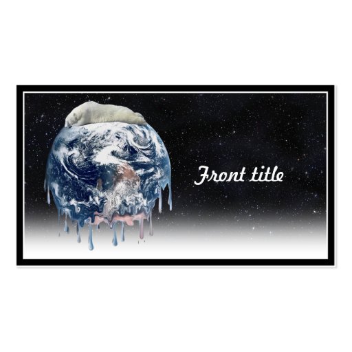 Earth's Bear Hug (w/Half Universe Background) Business Card Template (front side)