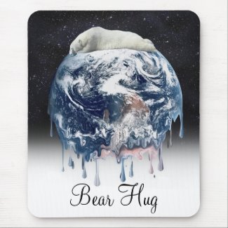 Earth's Bear Hug (w/Half Universe Background) mousepad