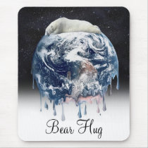 Earth's Bear Hug (w/Half Universe Background) Mouse Pads