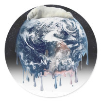 Earth's Bear Hug (w/Half Universe Background) Round Sticker
