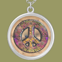 Earthtone 3D Peace Sign necklaces