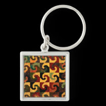 Earthtone Abstract Geo keychains