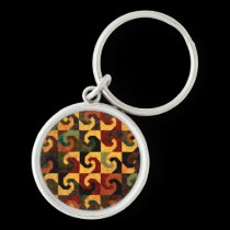 Earthtone Abstract Geo keychains
