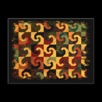 Earthtone Abstract Geo postcards