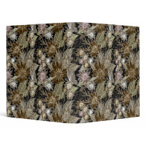Earthtone Tropical Flowers, Leaves & Butterflies 3 Ring Binder