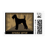 Earthy Airedale Terrier Postage Stamps