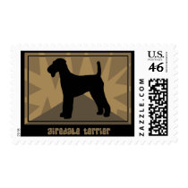 Earthy Airedale Terrier Postage Stamps