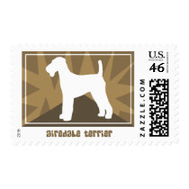 Earthy Airedale Terrier Postage Stamps