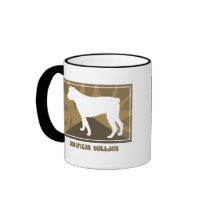 Earthy American Bulldog Gifts mugs by MenagerieMayhem Earthy American Bulldog Gifts mugs