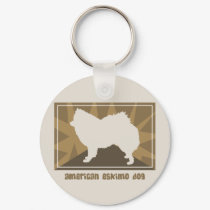 Earthy American Eskimo Dog Gifts keychains