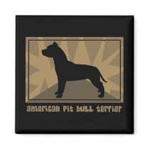 Earthy American Pit Bull Terrier Gifts magnets by MenagerieMayhem Earthy American Pit Bull Terrier Gifts magnets