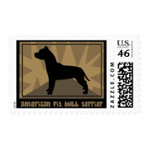 Earthy American Pit Bull Terrier Postage Stamps