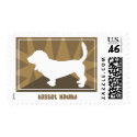 Earthy Basset Hound Postage Stamps by MenagerieMayhem Earthy Basset Hound Postage Stamps