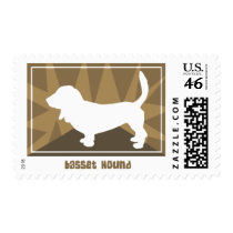 Earthy Basset Hound Postage Stamps