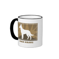 Earthy Belgian Malinois mugs by MenagerieMayhem Earthy Belgian Malinois mugs