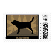 Earthy Bloodhound Postage Stamps by MenagerieMayhem Earthy Bloodhound Postage Stamps