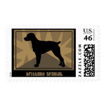 Earthy Brittany Spaniel Postage Stamps