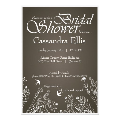 bridal shower invite a classy and sophisticated earthy brown bridal ...