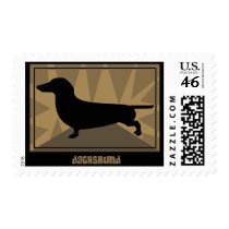 Earthy Dachshund Postage Stamps