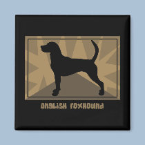 Earthy English Foxhound magnets by MenagerieMayhem Earthy English Foxhound magnets