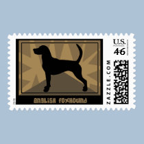 Earthy English Foxhound postage by MenagerieMayhem Earthy English Foxhound postage