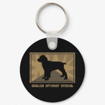 Earthy English Springer Spaniel Keychain