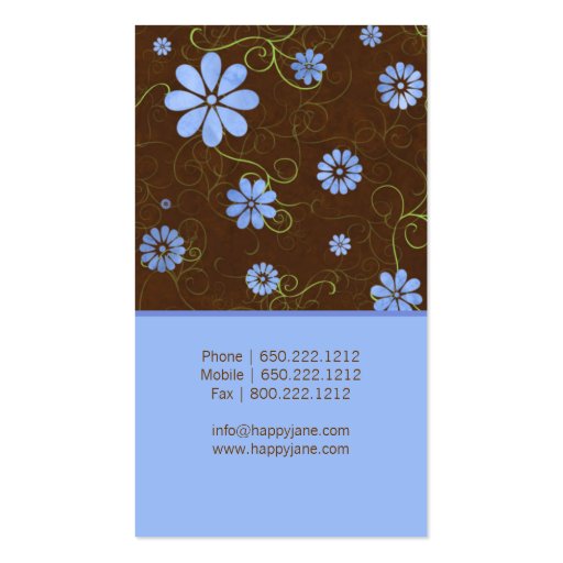 Earthy Flowers Business Card (back side)