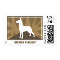 Earthy German Pinscher Postage Stamps