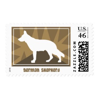 Earthy German Shepherd Postage Stamps stamp
