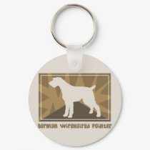 Earthy German Wirehaired Pointer keychains