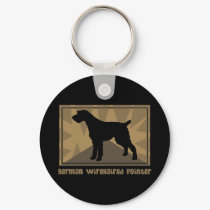 Earthy German Wirehaired Pointer keychains